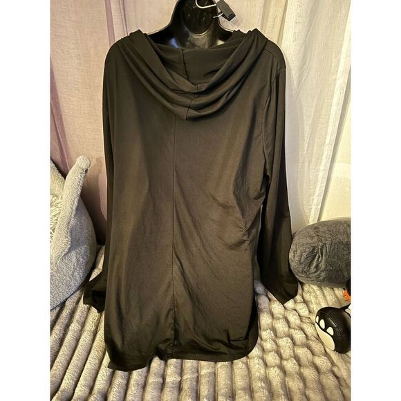 Plus size 3xl long sleeve hooded top/shirt sequin lips/mouth xo - Picture 2 of 5